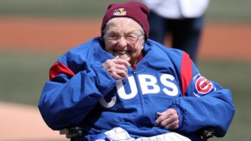 WATCH: Sister Jean, 103-year old Loyola Chicago chaplain, throws out