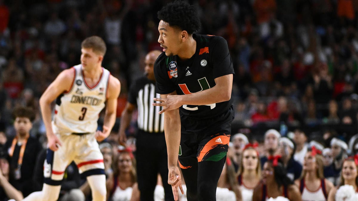 Final Four 2023: Miami star Nijel Pack left sitting on bench vs. UConn after breaking only pair of shoes